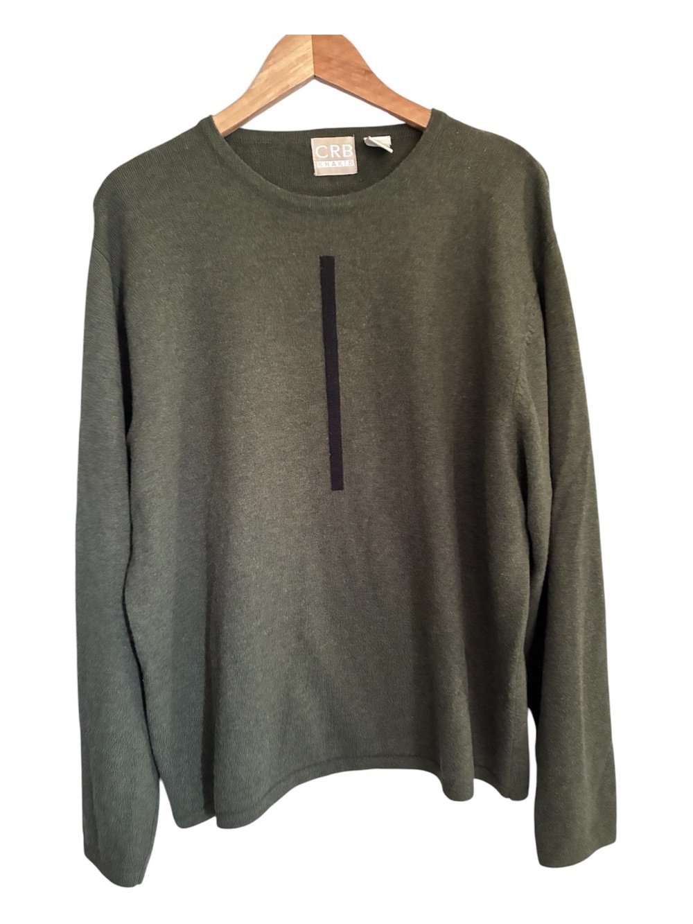 90s Grunge Solar Punk Crewneck Sweater in Earthy Olive Green Casual Knit Sz L